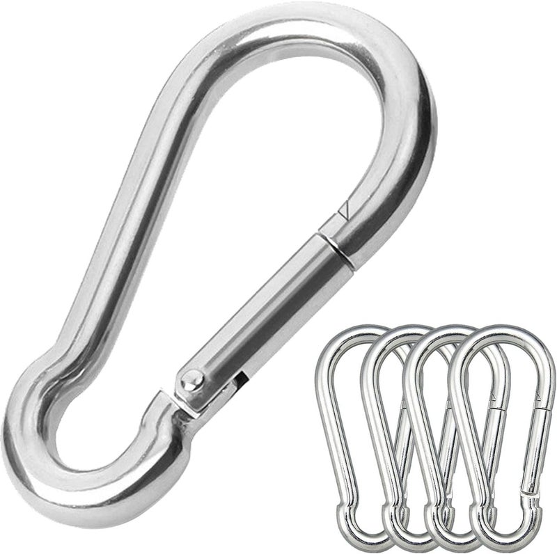 CAIDMOS 5PCS 3.15in Large Carabiner Clip, Stainless Steel Carabiner Heavy Duty, Spring Snap Hook, Locking Climbing Caribiners Clips for Gym, Plant Hanging, Outdoor Camping, Hiking. 600 lbs - Image 1